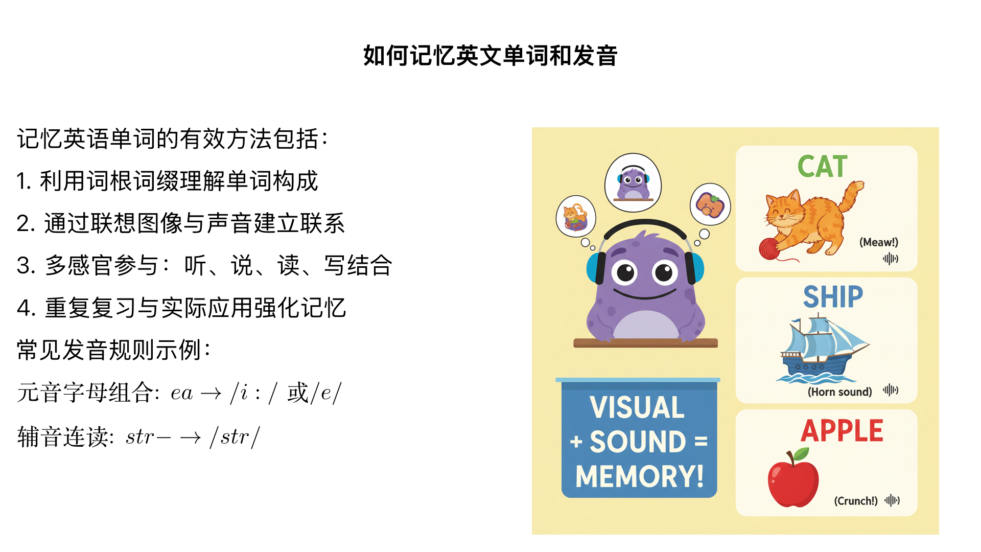 如何记忆英文单词和发音