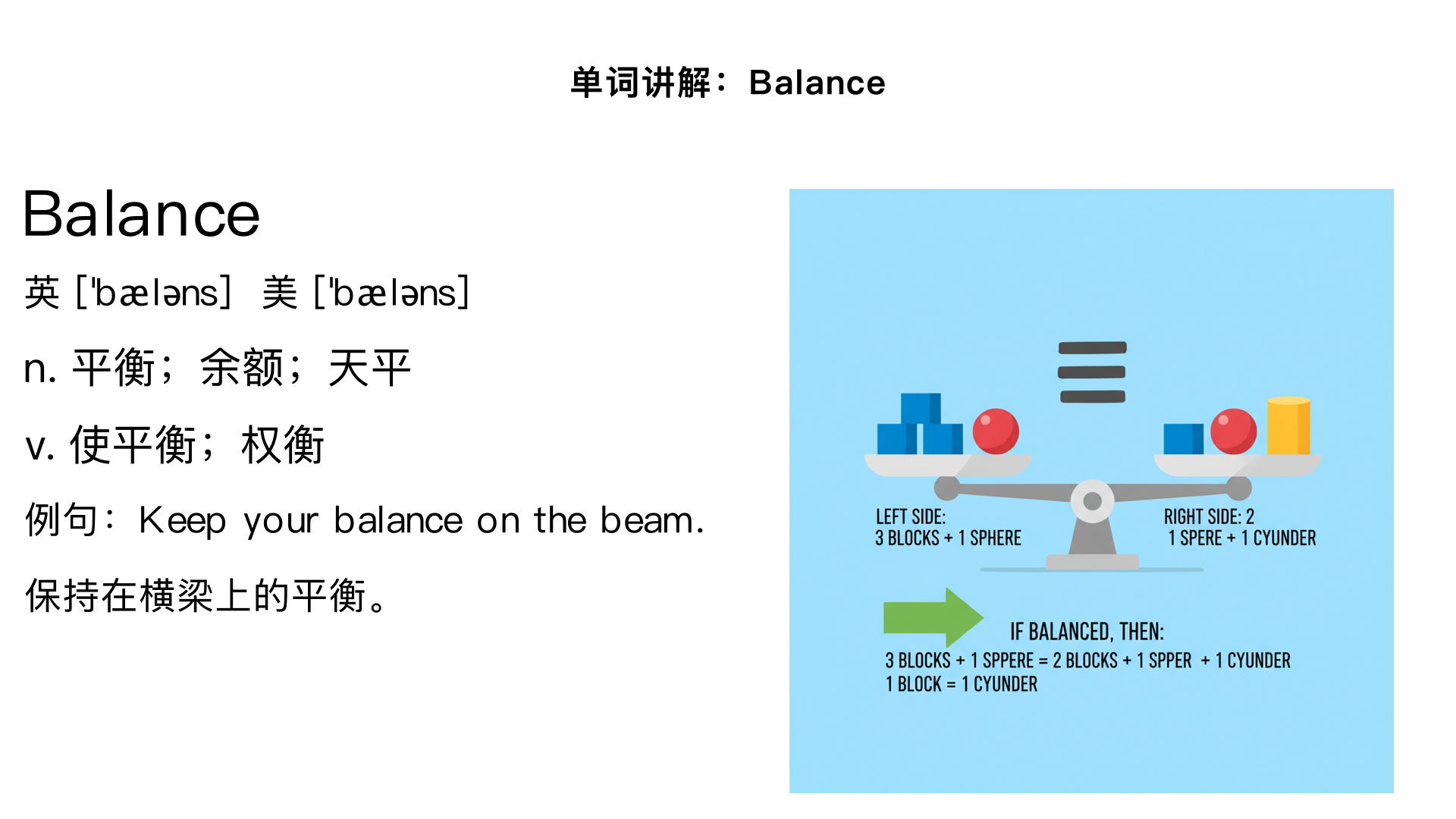 讲解单词balance