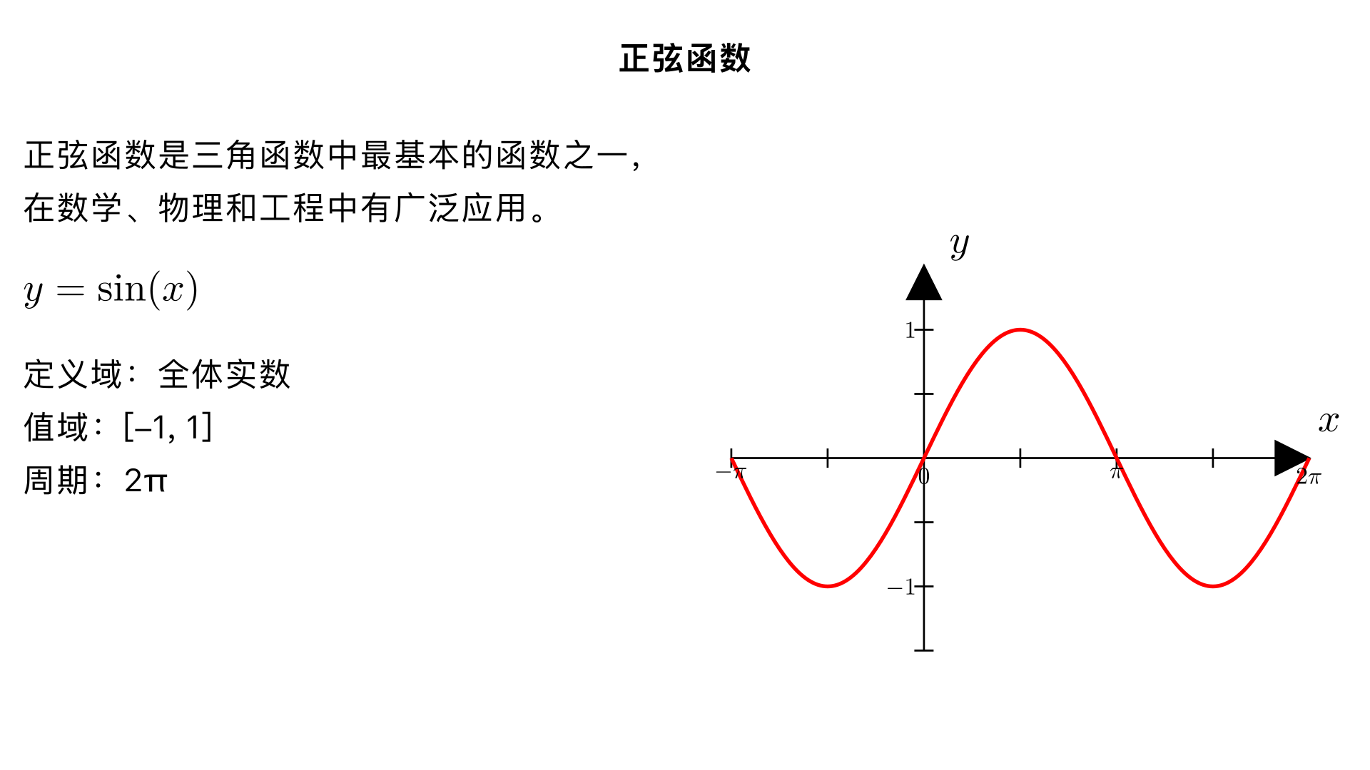请给我输出正弦函数
